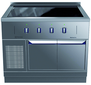 Electrolux Professional MBJJGBJ9AO Modular Cooking Range Line thermaline 85 - 4 Zone Full Surface Induction Top on Cupboard Base, 1 Side, Backsplash (Code 588450)