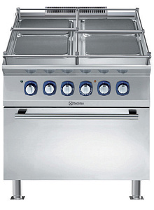 Electrolux Professional E9ECMH4QE5 Modular Cooking Range Line 900XP 4 Electric Hot Plate Range on Electric Oven - Marine (Code 391184)